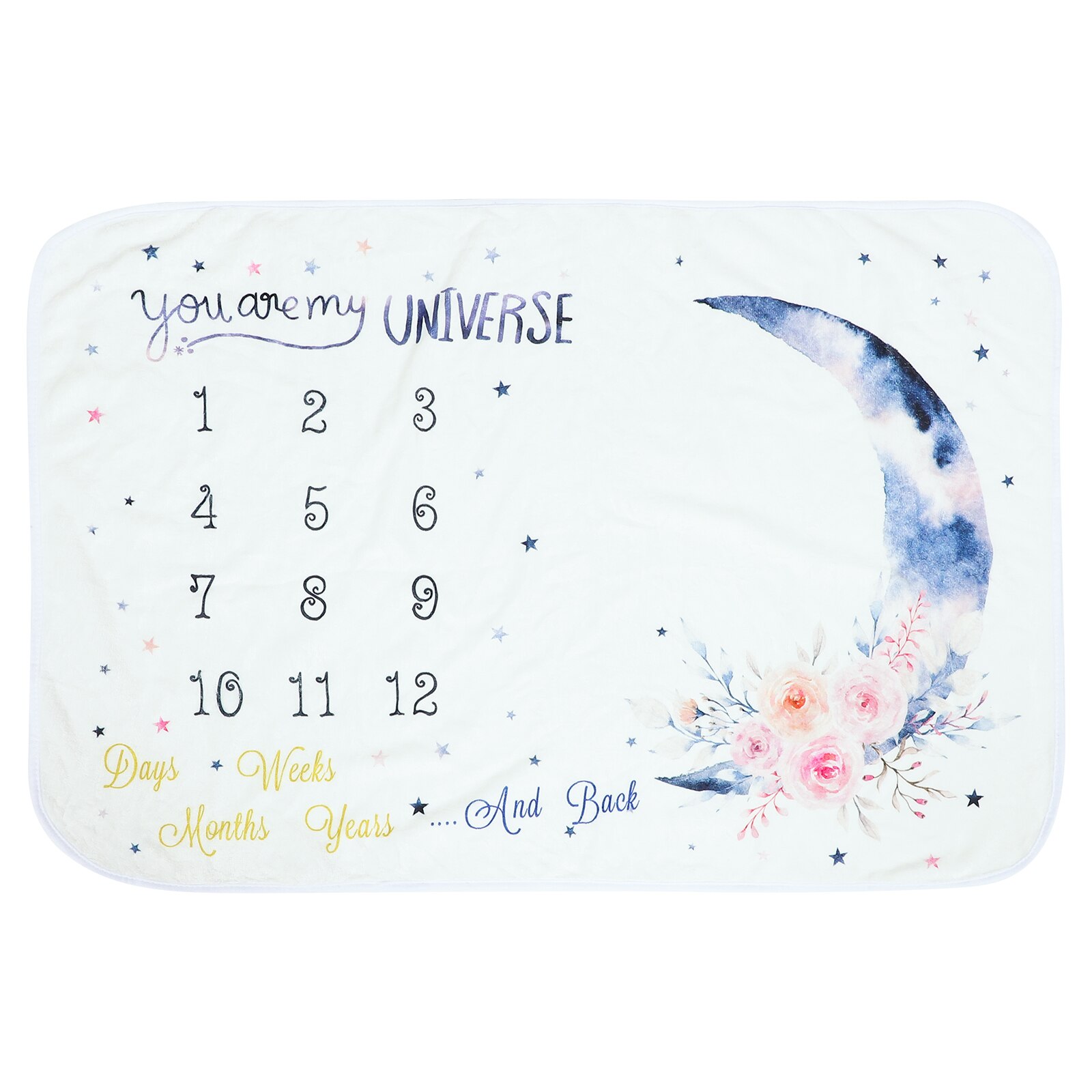 1pc Premium Baby Blanket Moon Milestone Blanket Monthly Milestone Blanket