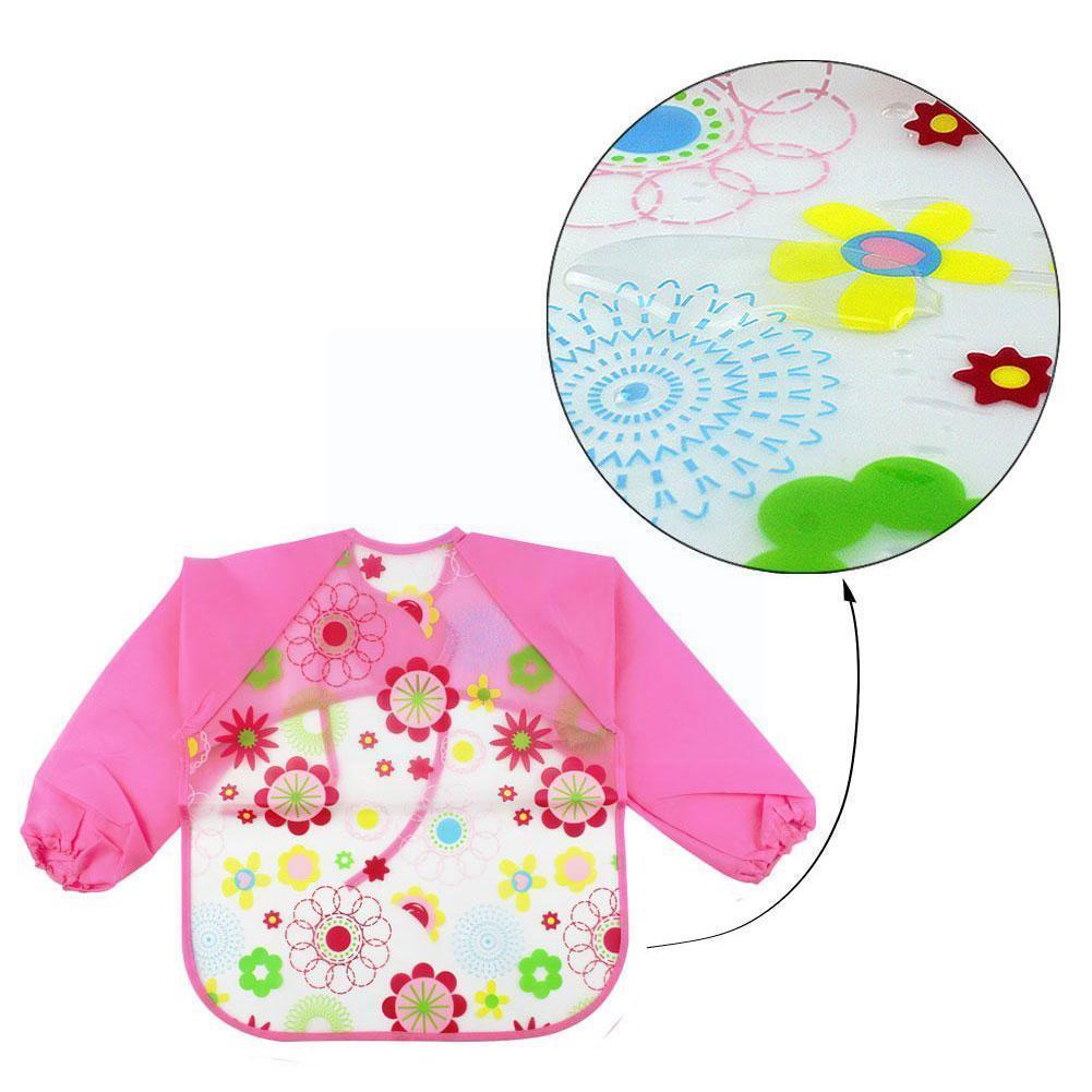 Cartoon Animals Cute Baby Bibs For Toddler Long Sleeve Apron Children Feeding Smock Waterproof Disposable Infant Bib Stuff S6u0