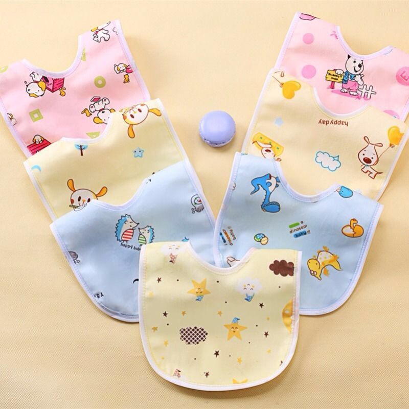 Button Saliva Towel Cute Cartoon Multi-color Waterproof Bib Baby Bib Saliva Towel Without Lock Bibs Bibs for Babies Stuff Burp
