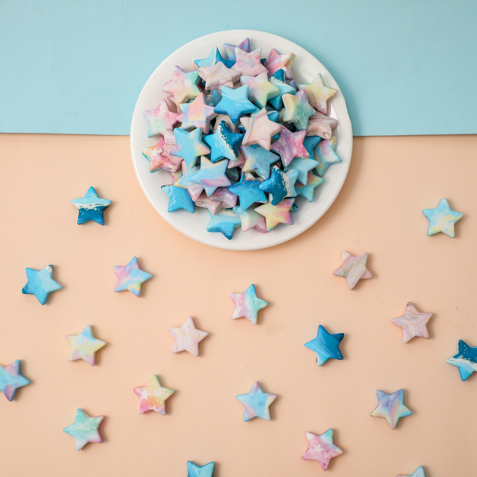 New 5pc 23mm Silicone Star Planet Beads Baby Teether For Newborn Food Grade Beads Diy Pacifier Chain Accessories Chewable Toys