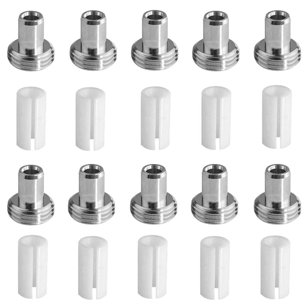 LeeBeTo 10PCS Ceramic Tube Sleeves and 10PCS Metal Head Connector Adapters for Fiber Optic Visual Fault Locator