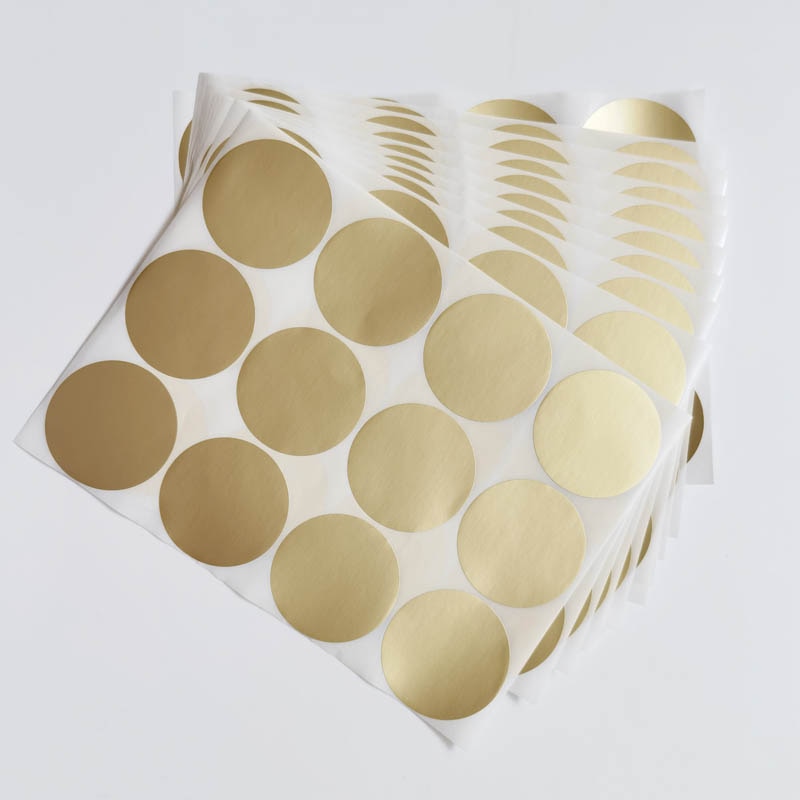 120pcs 50mm /2" Round Blank Silver Gold Company Stamp Seal Hademade Colours Label Sticker