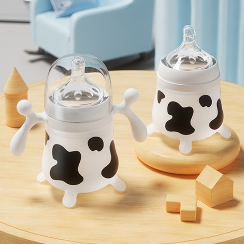 150ml/240ml Baby Silicone Feeding Bottle Cute Imitating Breast Milk for Newborn Infant Anti-colic Milk Feeding Supplies Pacifer