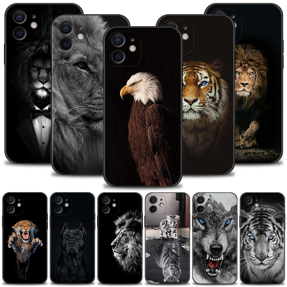 Fall Für Apple iPhone 13 12 11 Pro Max Mini XS Max XR X 7 8 Plus 6 6S SE 2020 Abdeckung Shell Wolf