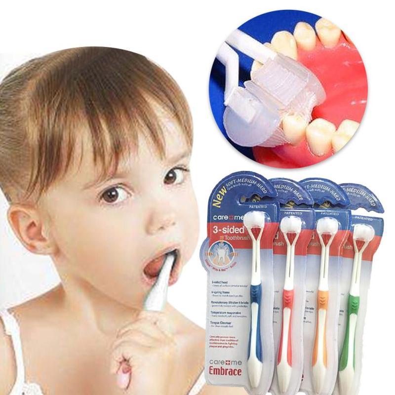 2021 1PC Creative Baby Toothbrush Three Sided Safety Soft Brush Children Oral Hygiene Care Teeth Brushes kinderen tandenborstel