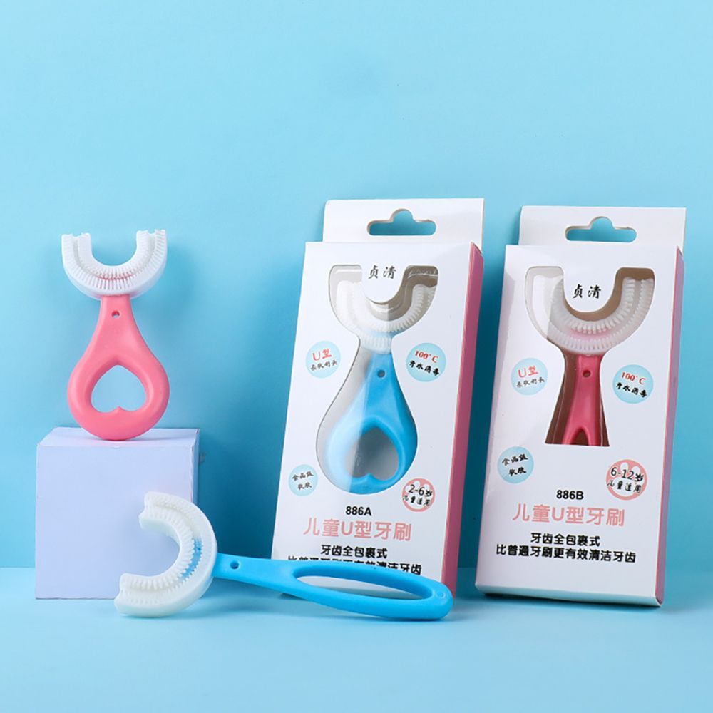 Cute Soft Silicone U-shaped Baby Kids Toothbrush Children's Teeth Simple Baby Brush Cleaning And Care Convenient Toothbrush