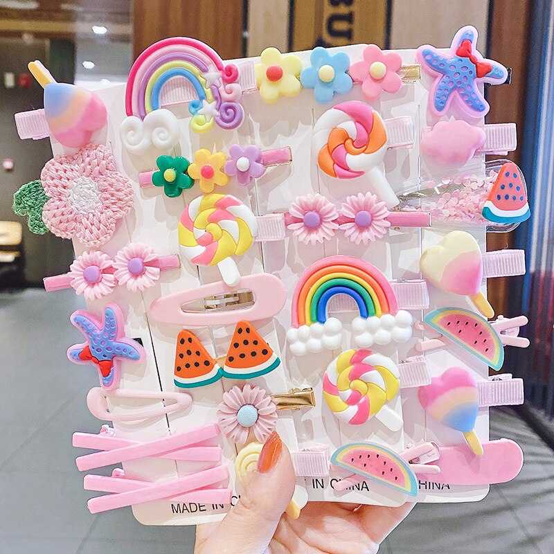 Children's Cute Cartoon Hairpins Korean Jewelry Princess Headdress Girls Little Girls Side Clip BB Hairpin Baby Hair Access