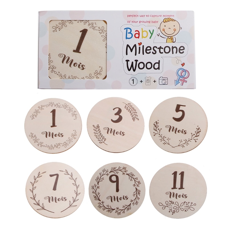 6 Pcs/Set Handmade Baby Milestone Cards Infants Birth Growth Album Photography Props Newborn Monthly Recording Cards