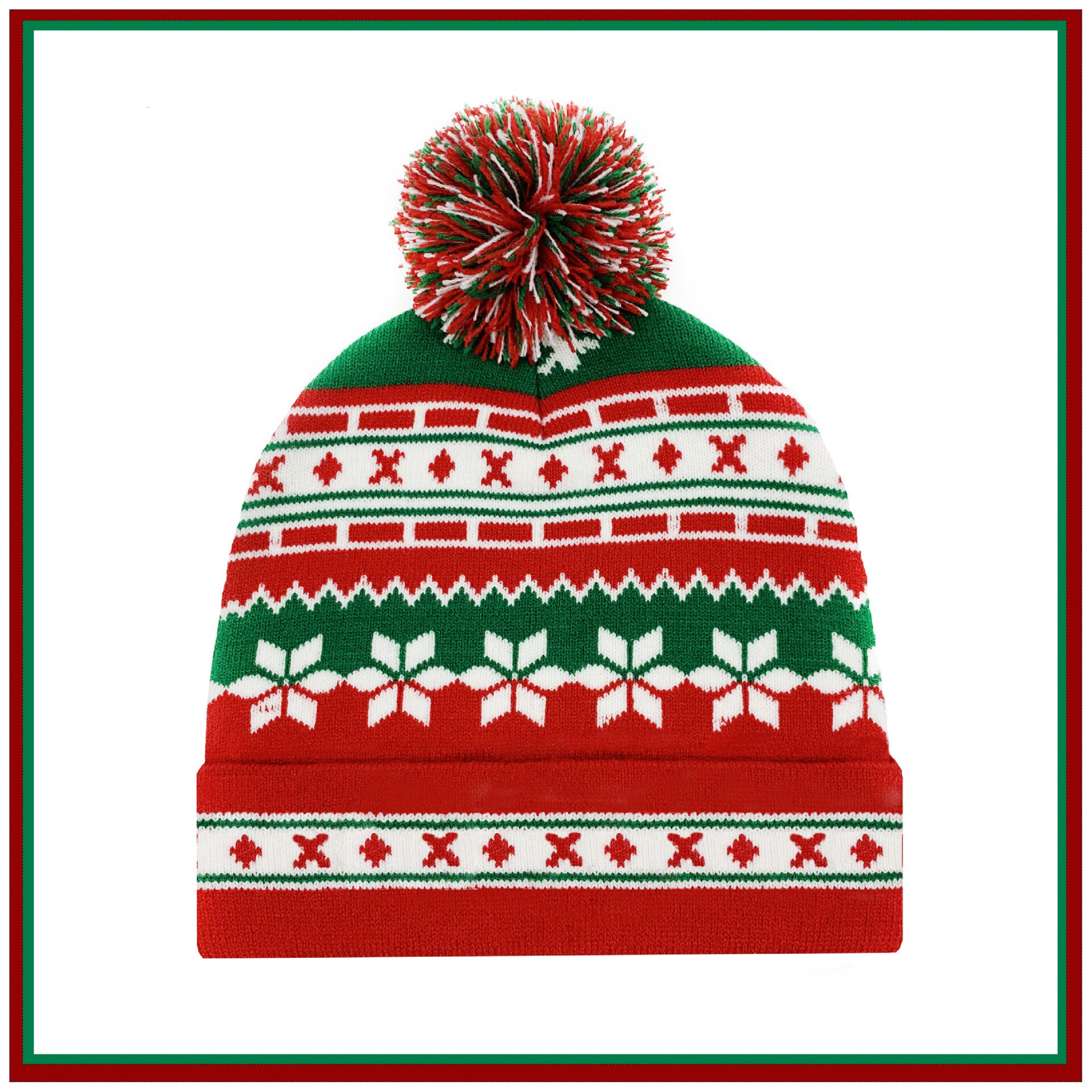 Christmas Hats Knitted Cotton Warm Cartoon Patteren Christmas Gift For Kids New Year Supplies ElK Adults Kids Party Decorationi