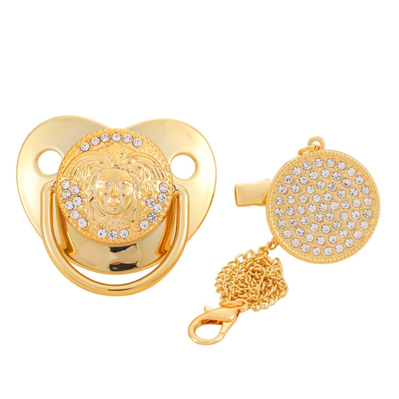 brand Pacifier Baby Shower Gift Bling Baby Dummy Silicone BPA Free Infant Nipple Newborn Cartoon lion Pacifiers For Babies