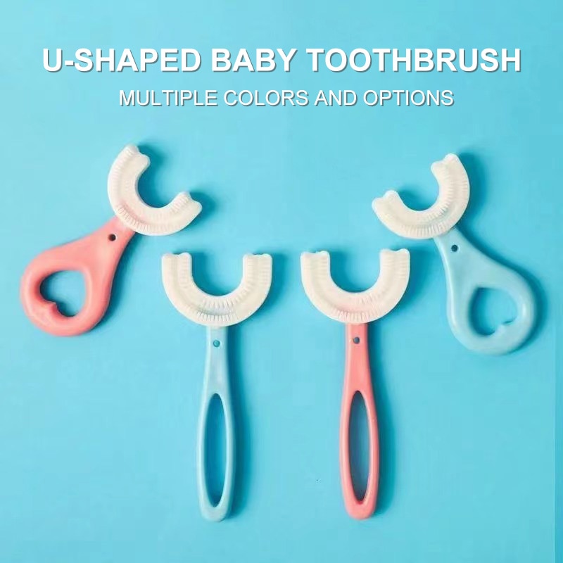 Baby Toothbrush Children 360 Degree U-shaped Child Toothbrush Teethers Soft Silicone Baby Brush Kids Teeth Oral Care Cleaning