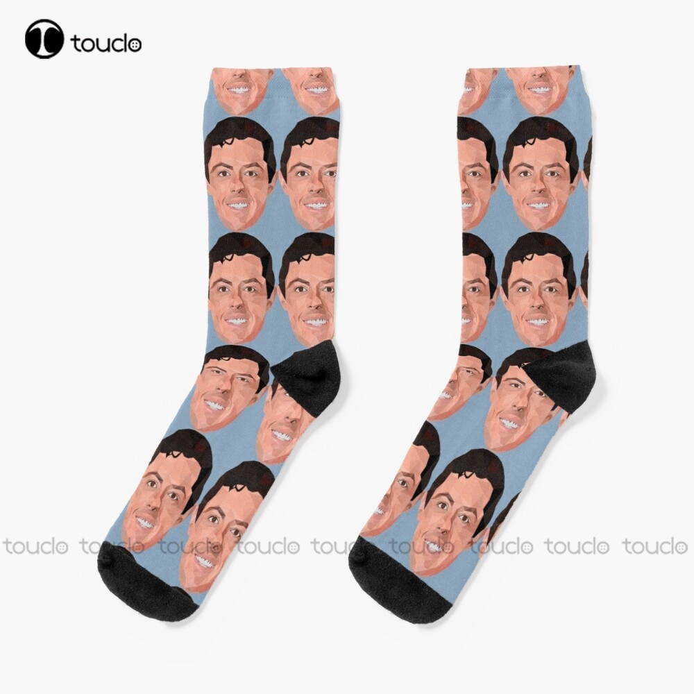 Rory Mcilroy Low Poly Art Socks Cotton Socks For Men Personalized Custom Unisex Adult Teen Youth Socks 360° Digital Print