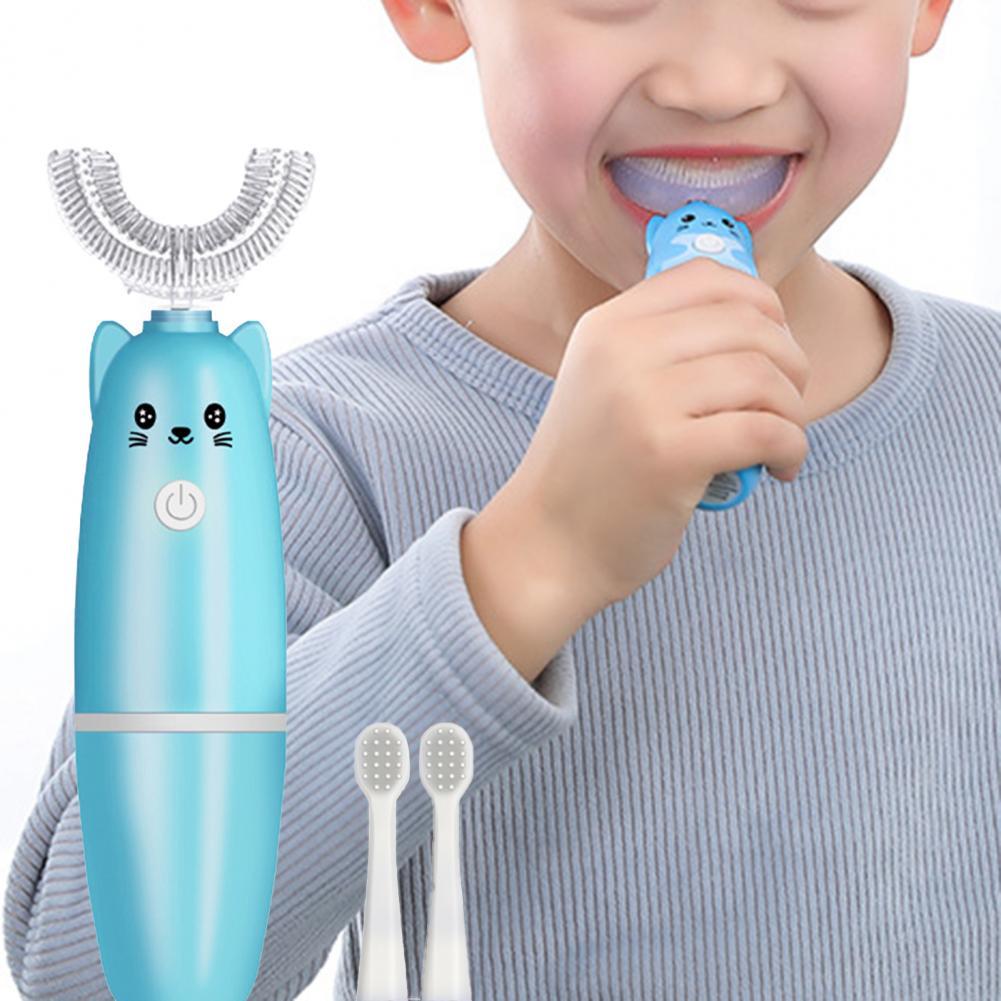 Electric Toothbrush Lovely Shape Deep Clean Food Grade Material Baby Cartoon Modeling Toothbrush for Home