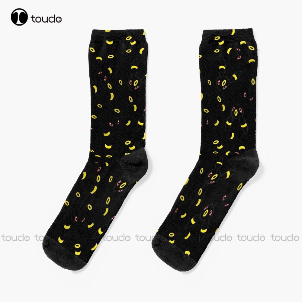 Umbreon Socks Yellow Socks Personalized Custom Unisex Adult Teen Youth Socks 360° Digital Print Halloween Christmas Gift