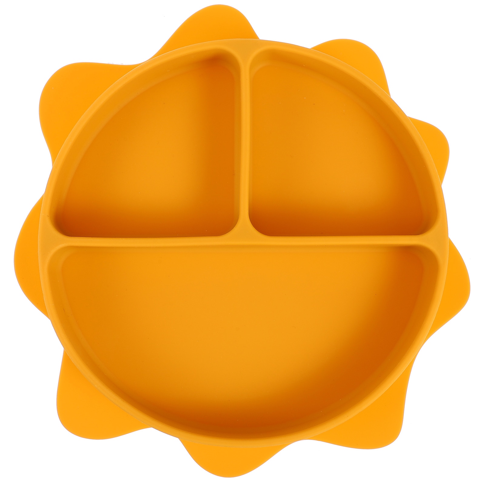 Silicone Baby Plate Divided Plate Non-Slip Bowl Cartoon Sun Shape Food Dish