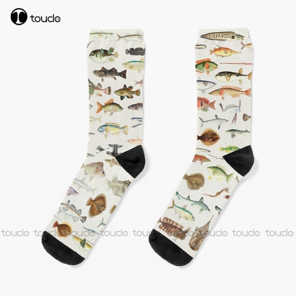 Fish Chart Socks Slipper Socks For Women Personalized Custom Unisex Adult Teen Youth Socks 360° Digital Print Christmas Gift