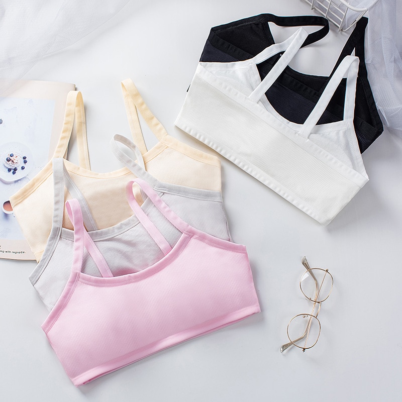 Teen bra girl vest Cotton Spandex Big Girl's Sport 8-16 Years Adolescente Kids Underwear Letter Racerback Training 1 piece