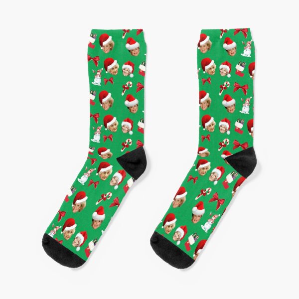Golden Girls Christmas Pattern Crew Socks Best Mens Knee High Women Black Ankle