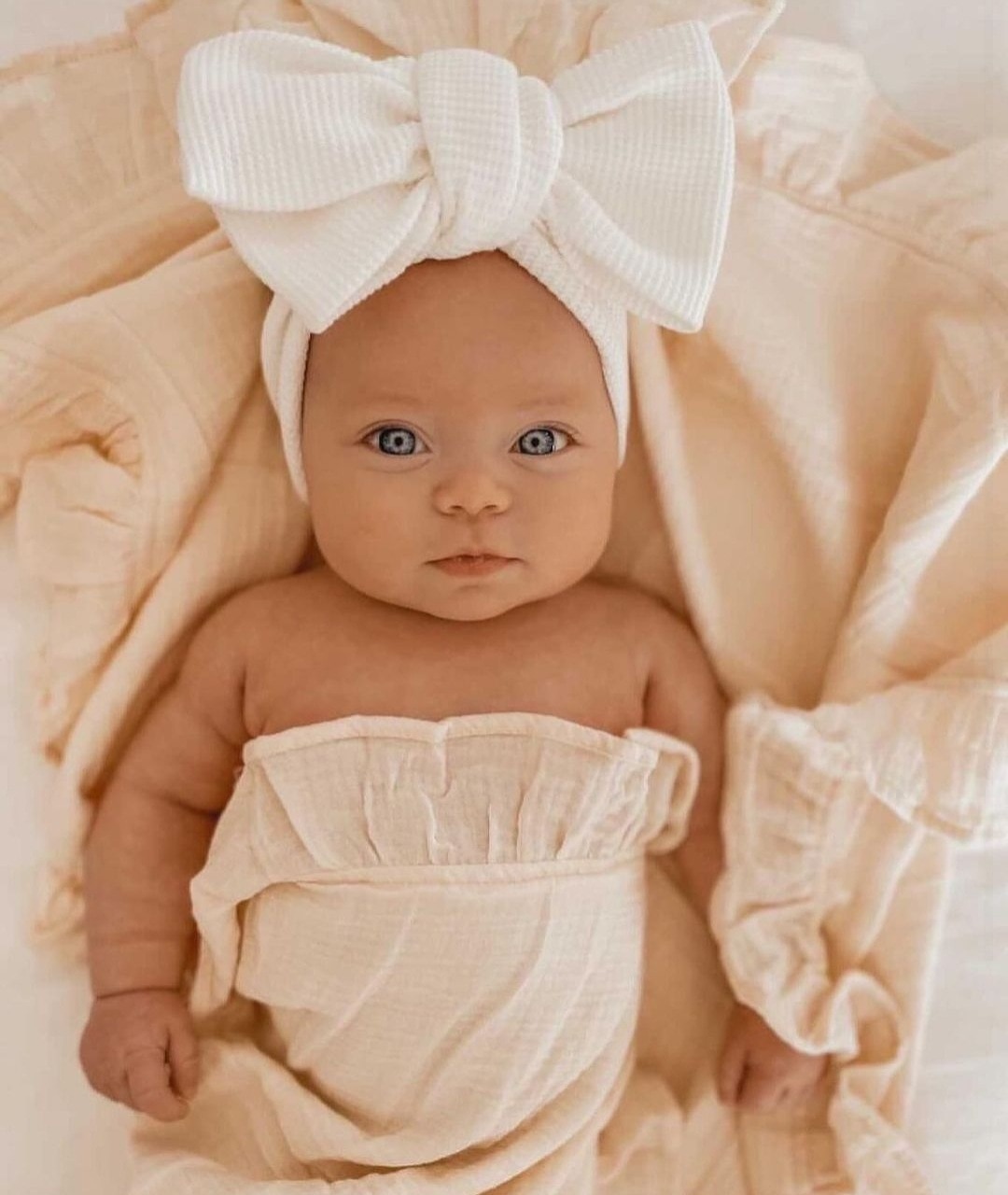 2021 Baby Oversized Butterfly Hair Band Children's Turban Bands Waffle Knitted Knotted Headband Bows Headwraps Hair Ornamen