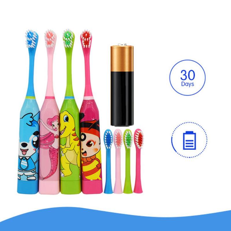 1pc Cartoon Pattern Children Electric Toothbrush Doublesided Tooth Brush Heads Electric Teeth Brush Replacement Brush Heads Kids