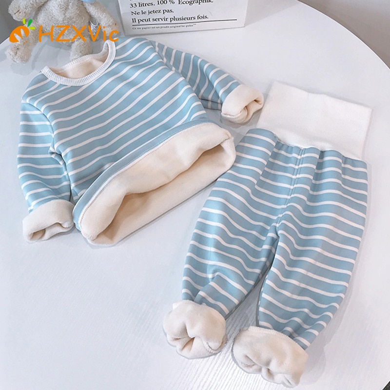 Children Underwear Winter Plus Velvet Boy's Pajamas Sets Kids Girls Cotton Sleepwear Thermal Clothing Sets Pajamas For Chil