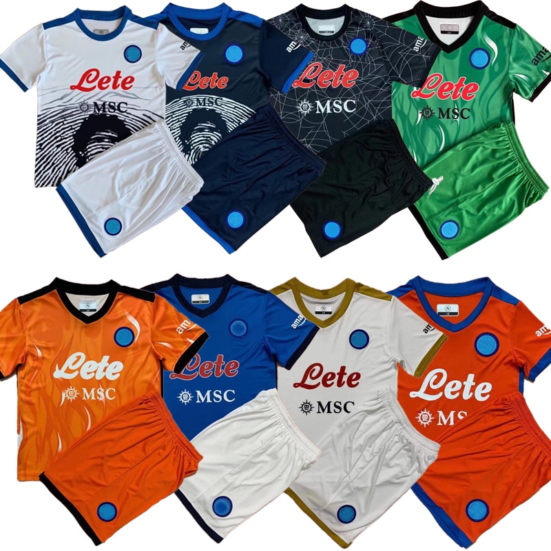 napoli Home And Away Soccer Jersey Naples INSIGNE HAMSIK MERTENS MARADONA 2021 2022 Football Spot Customization Kids kit shirt