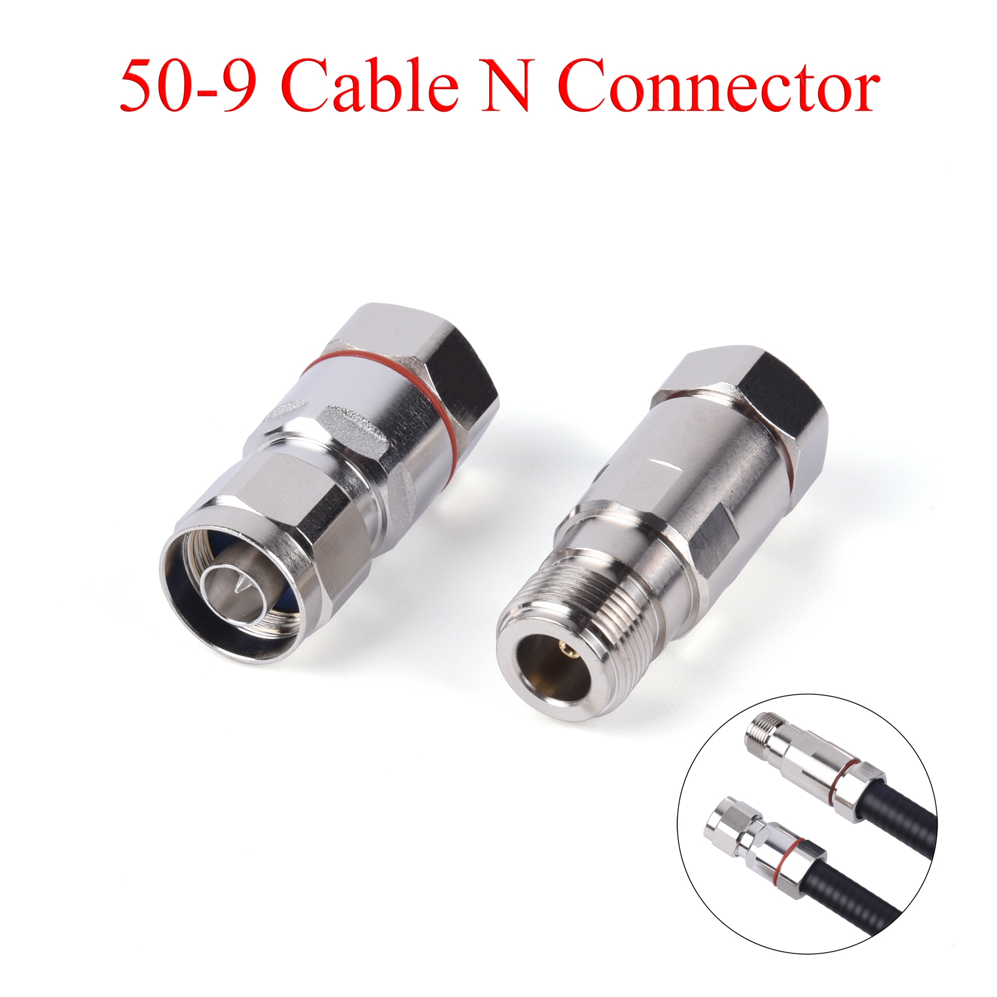 RF Coaxial Connector N Female Jack / Male Plug Socket Clamp Adapter Use For 50-9/1/2"S Cable