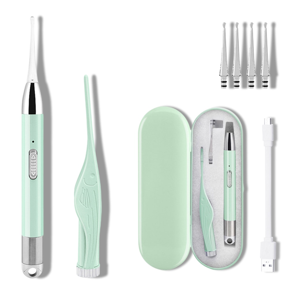 2pcs Baby Ear Cleaner Ear Wax Removal Tool LED Light Earpick Ear Cleaning Earwax Remover Luminous Ear Curette Light Spoon