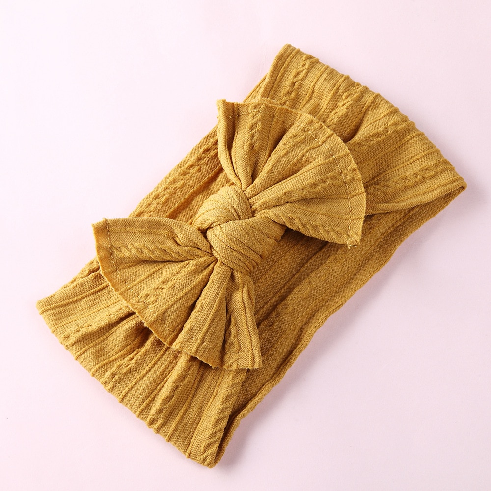 Baby Headband Kid Elastic Headband Jacquard Wide Border Children's Bow Headband Kids Headwear Newborn Headscarf Baby Turban