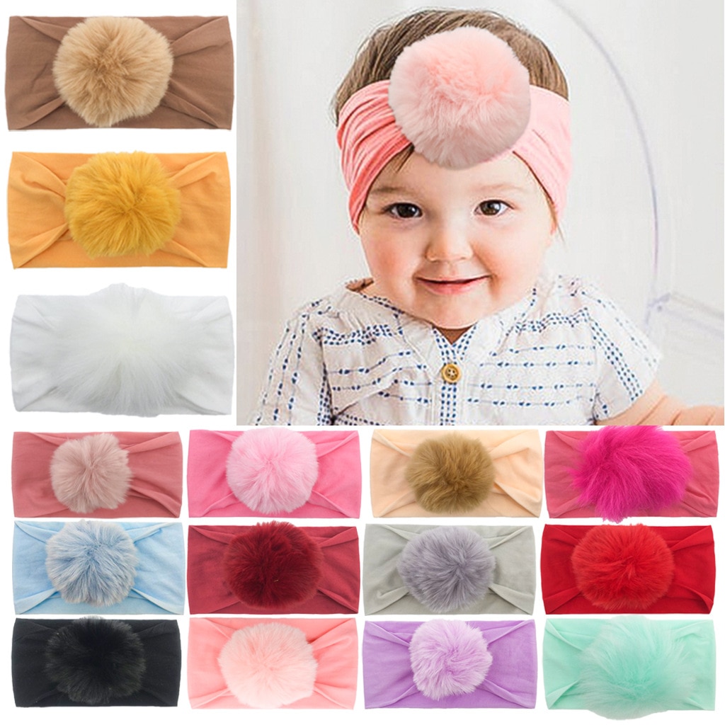 New Product Baby Hairband Baby Nylon Hair Ball Headband Children's Hairband Nylon Headband Baby Accessories