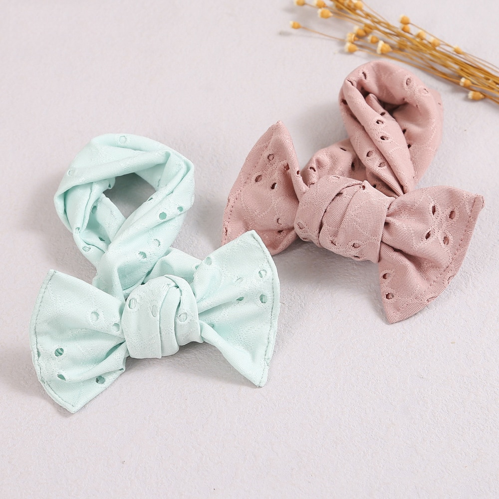 Cute Newborn Baby Headbands Girls Hollow Bow Top Knot Soft Elastic Hairband Headwrap Turban Children Toddler Hair Accessories