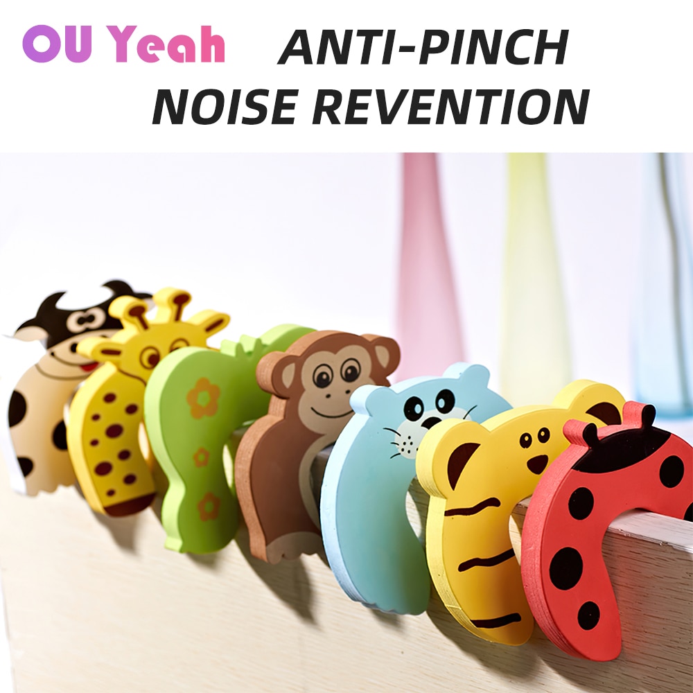 1/2/4/7pcs Baby Child Proofing Door Stoppers Finger Safety Guard Noise prevention Anti-pinch Random Color