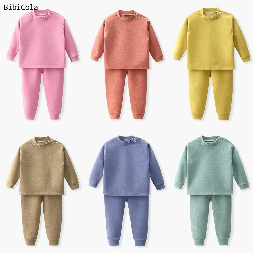 Baby underwear Clothing Sets Autumn Toddler Baby Boys Girls Clothes Solid Cotton T-Shirt +Pants Kids Pajamas