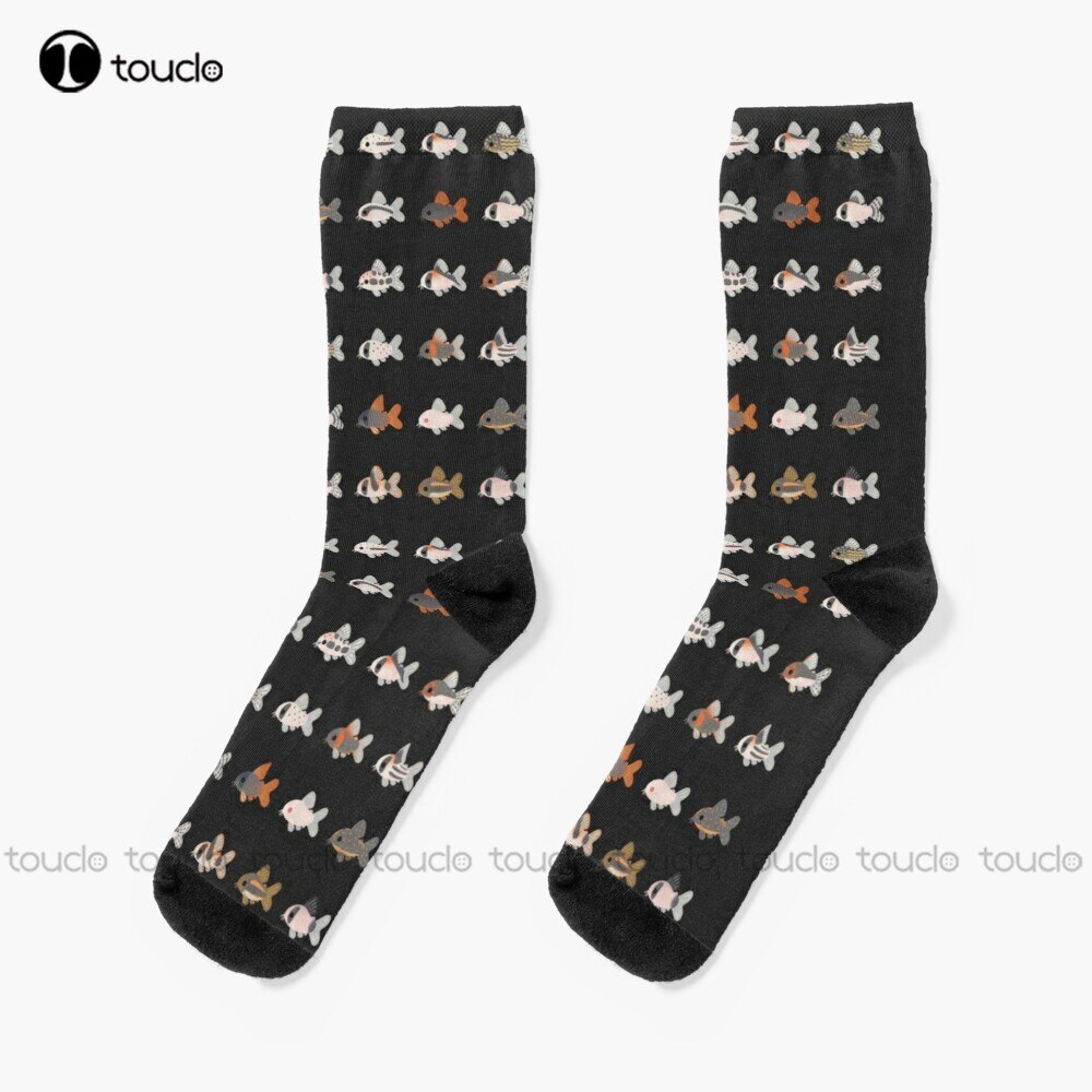 Corydoras! - Black Socks Youth Baseball Socks Christmas Fashion New Year Gift Unisex Adult Teen Youth Socks 360° Digital Print