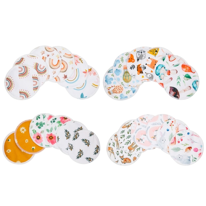 6 Pcs Reusable Nursing Pads for Breastfeeding Washable Bamboo Fiber Breastfeeding Pads Breast Pads 87HD