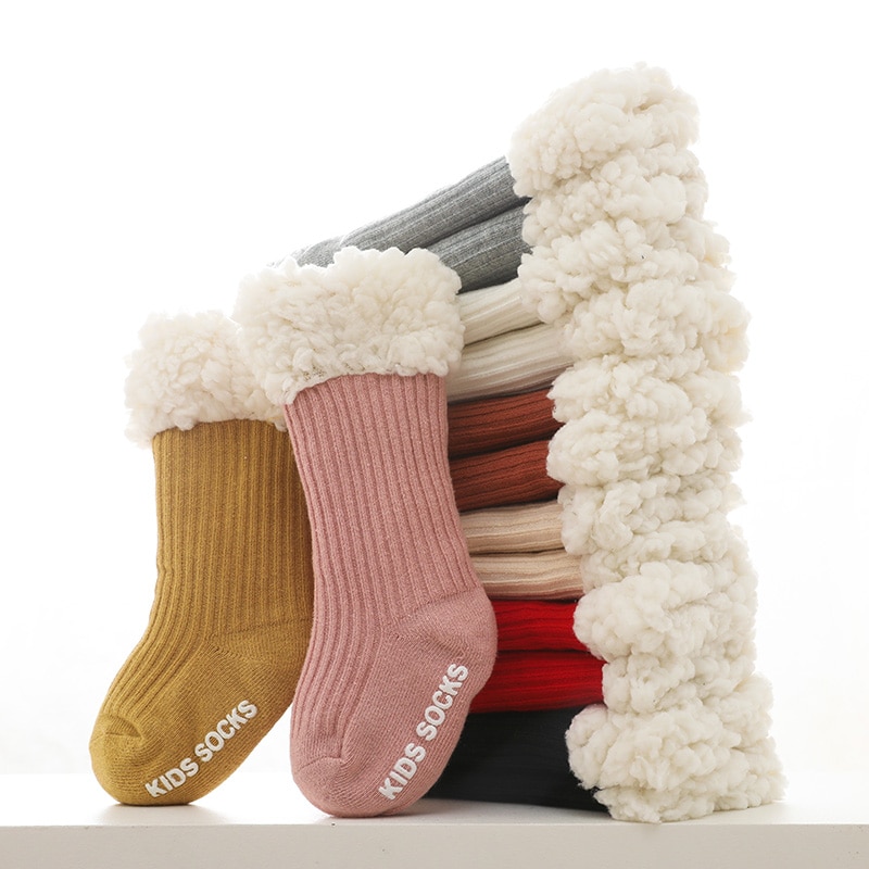 Winter Baby Socks Cute Thicken Warm Kids Socks Thermal 100% Cotton Newborn Toddlers Girls Boys Anti Slip Socks Floor Socks 0-4T