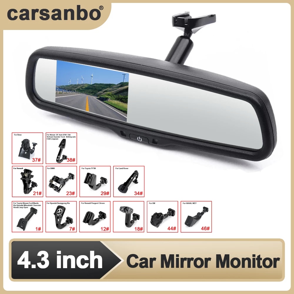 4,3 Inch LCD Auto brighness Auto Rückspiegel TFT LCD Monitor mit Original Spezielle Halterung