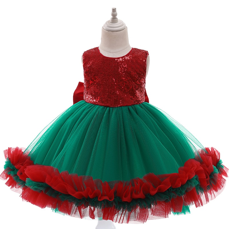 1-6 Years Little Girls Sequin Dresses Pageant Prom Bridesmaid Flower Toddler Kids Evening Formal Ball Gown Child Birthday Party