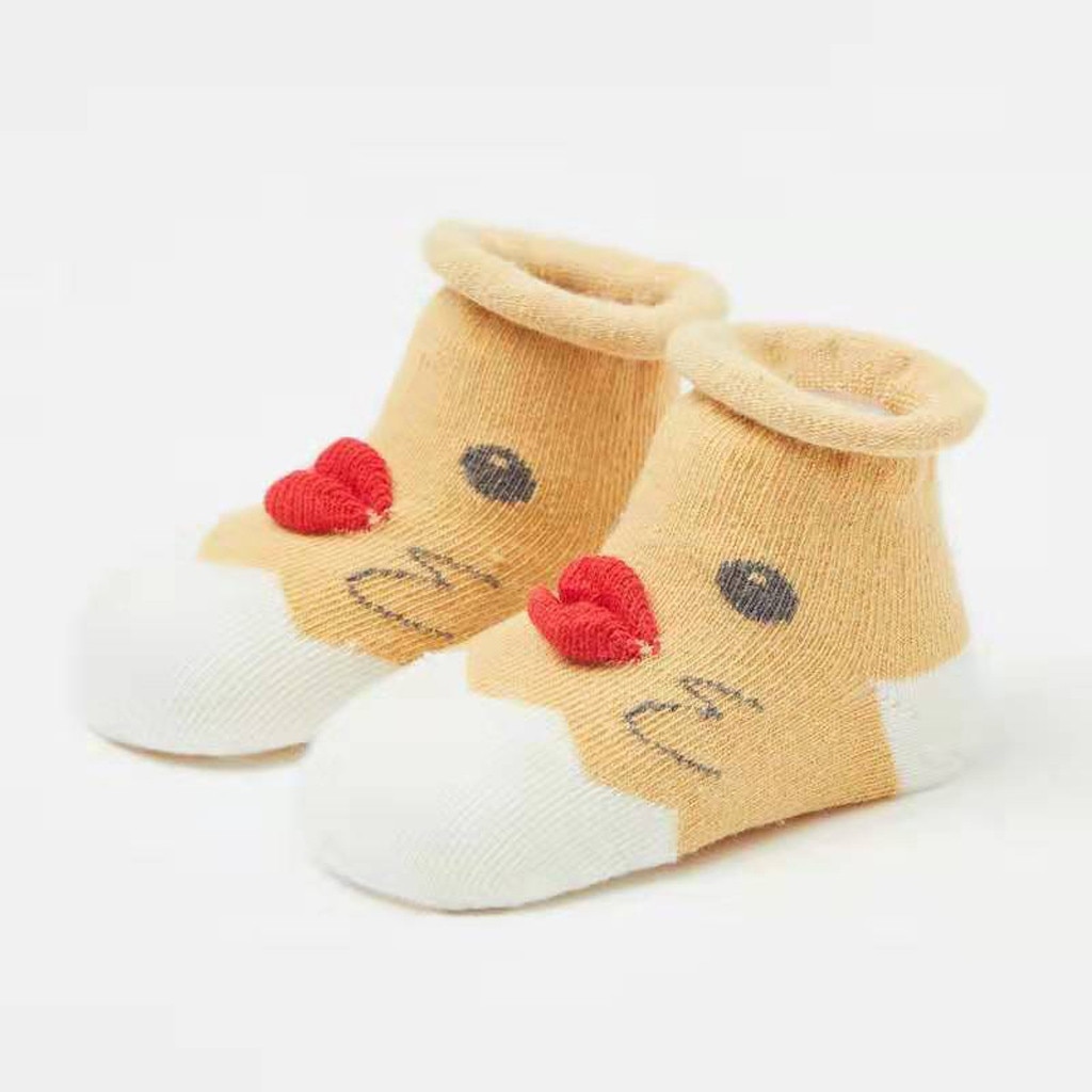 Baby Cartoon Socks Winter Infant Toddler Baby Boys Girls Anti-Slip Cartoon Animals Knitted Warm Toddler Socks For 0 to18 Months