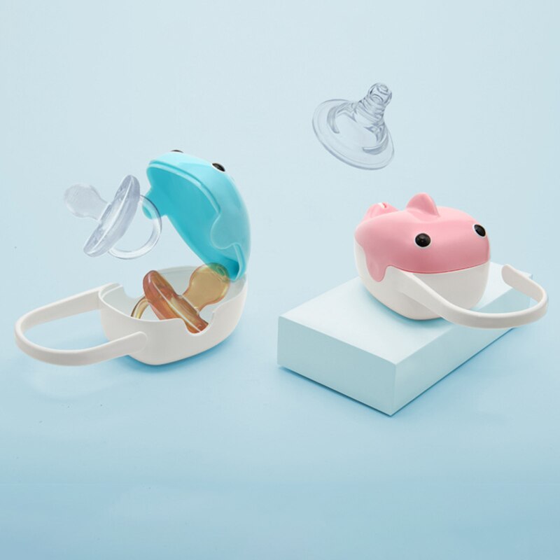 Baby Pacifier Box Portable Storage Non-slip Hook Nipple Box Cartoon Whale Soother Nipple Holder Container Case For Newborn Baby
