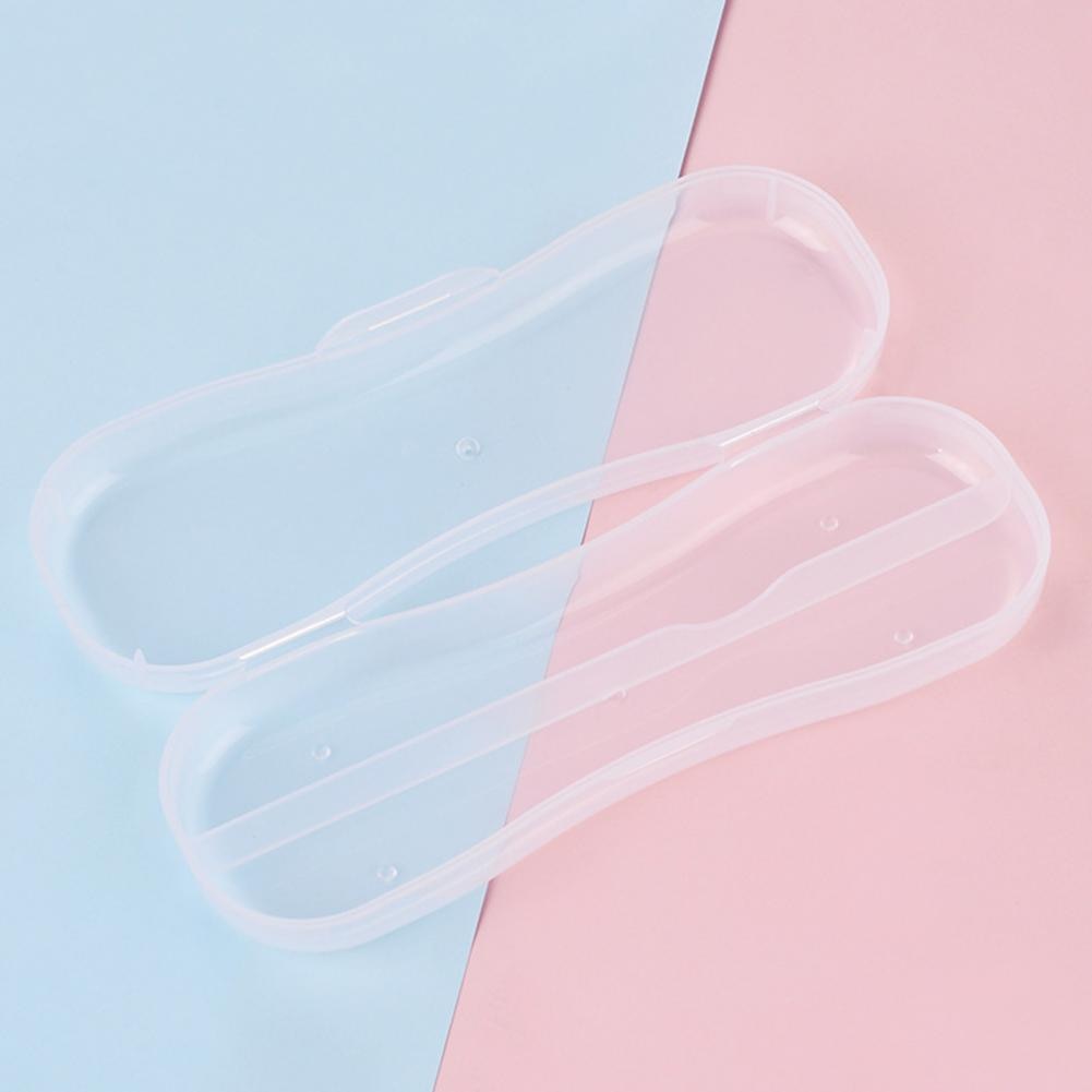 Tableware Storage Box Eco-friendly Mini Clear Kids Spoon Fork Container Box for School Cutlery Box Spoon Storage Box