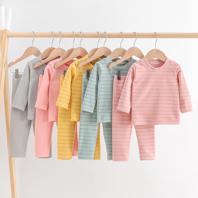 2021 Childrens Thermal Underwear Set Plush Thickened De Fleece Home Wear Boys' And Girls' Winter Children's Cloth