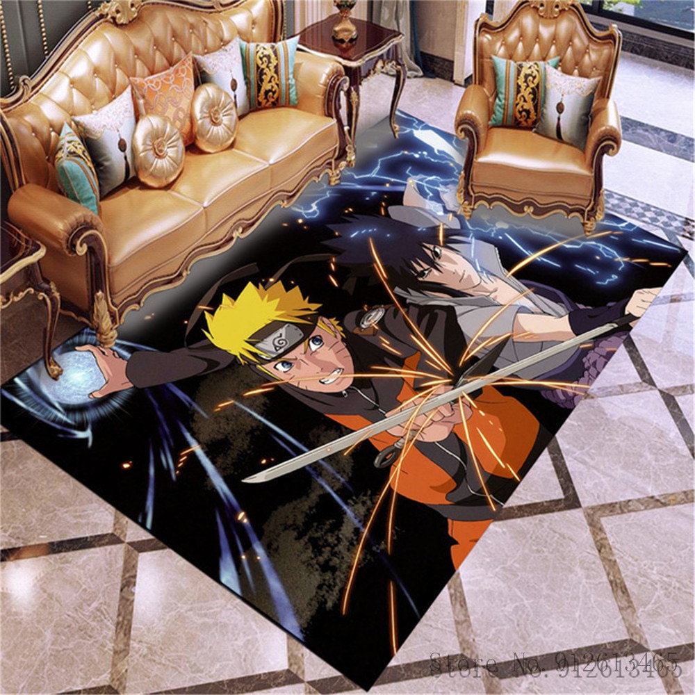 3D Cartoon Naruto Anime Anime Ninja Uzumaki Uchiha Print Floor Mats area rug Carpets Mats Floor Rug For Living Room Non-slip