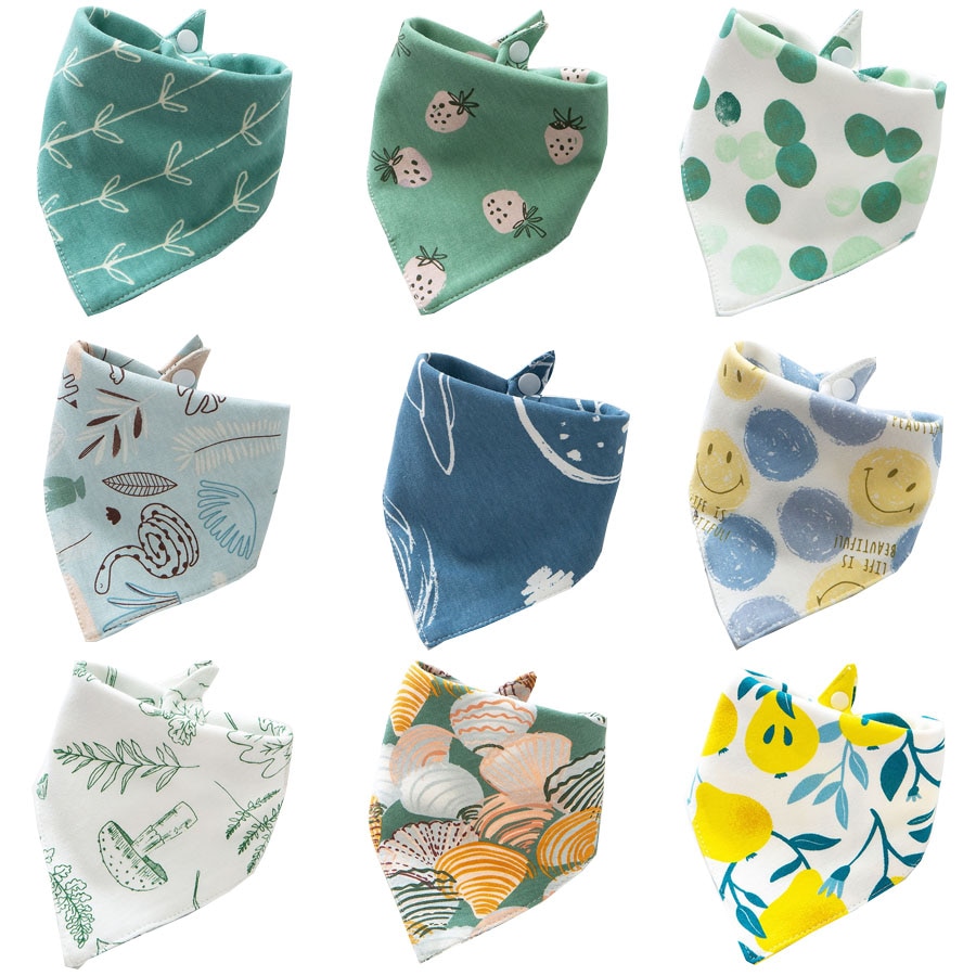 Newborn Baby Bibs Triangle Double Cotton Bandana Bibs Baby Boys Girls Babador Feeding Smock Infant Burp Cloth Baby Saliva Towel