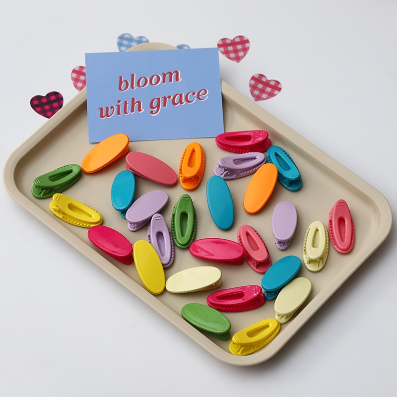 8Pcs Oval Hairpin Cute cCandy Color Pair Clip Side Clip Broken Hairpin BB Clip Girl Hair Accessories