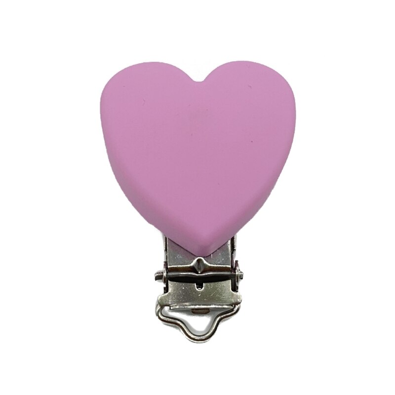 Silicone Heart Pacifier Chain Holder Soother Nursing Clips BPA Free Teether Clip