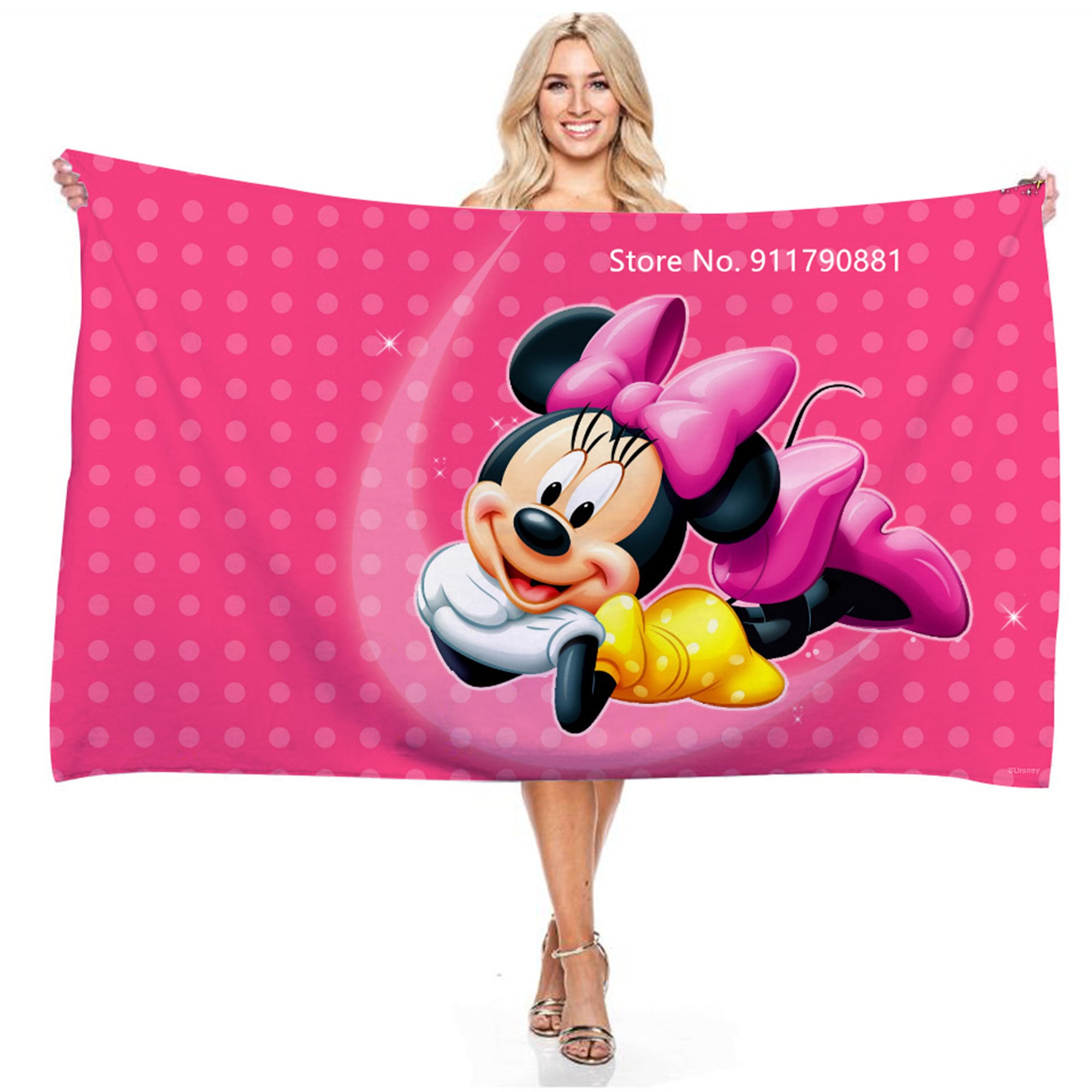 Disney Mickey Minnie Winnie Bear Daisy Cute Cartoon Design Comfortable Soft Bath Towel Children's Bathroom Supplies