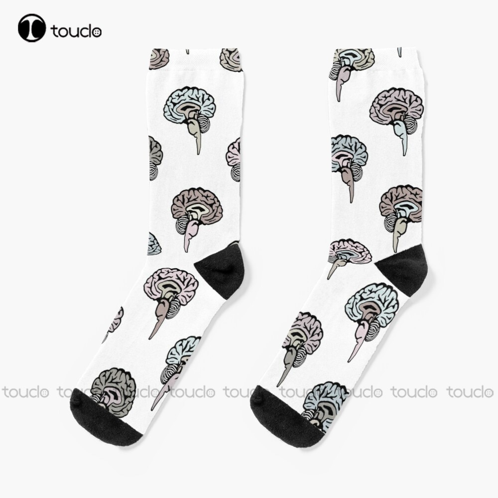 Polka Brains Socks Slipper Socks For Men Christmas New Year Gift 360° Digital Print Personalized Custom Hd High Quality