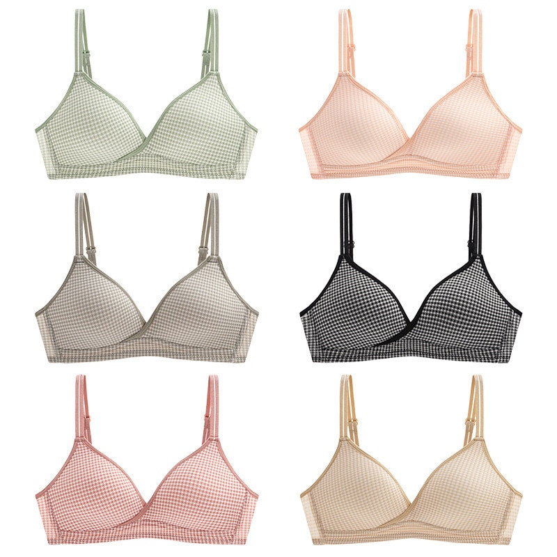 2022 Pure Cotton Girl Underwear Student Bra Developmental Thin Section Without Steel Ring Comfortable Bra