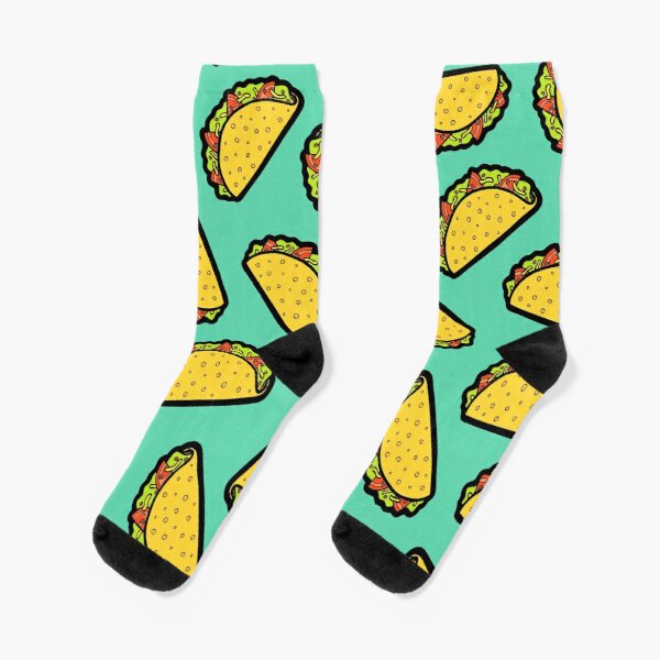 It Is Taco Time Crew Socks Cotton Pattern Short Cartoon Best Ladies Black Autumn Unisex Girls Comfortable Breathable Cute